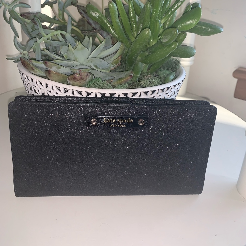 Kate Spade black sparkle wallet